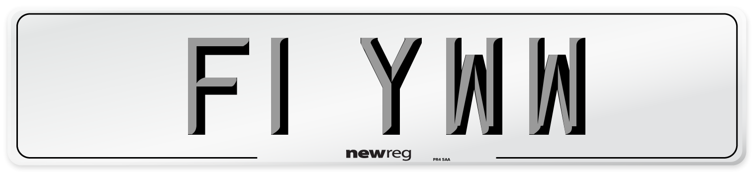 F1 YWW Number Plate from New Reg